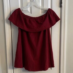 Wishlist  Women's Off-Shoulder Burgundy mini dress with side pocket - size M/L